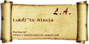Lukáts Alexia névjegykártya